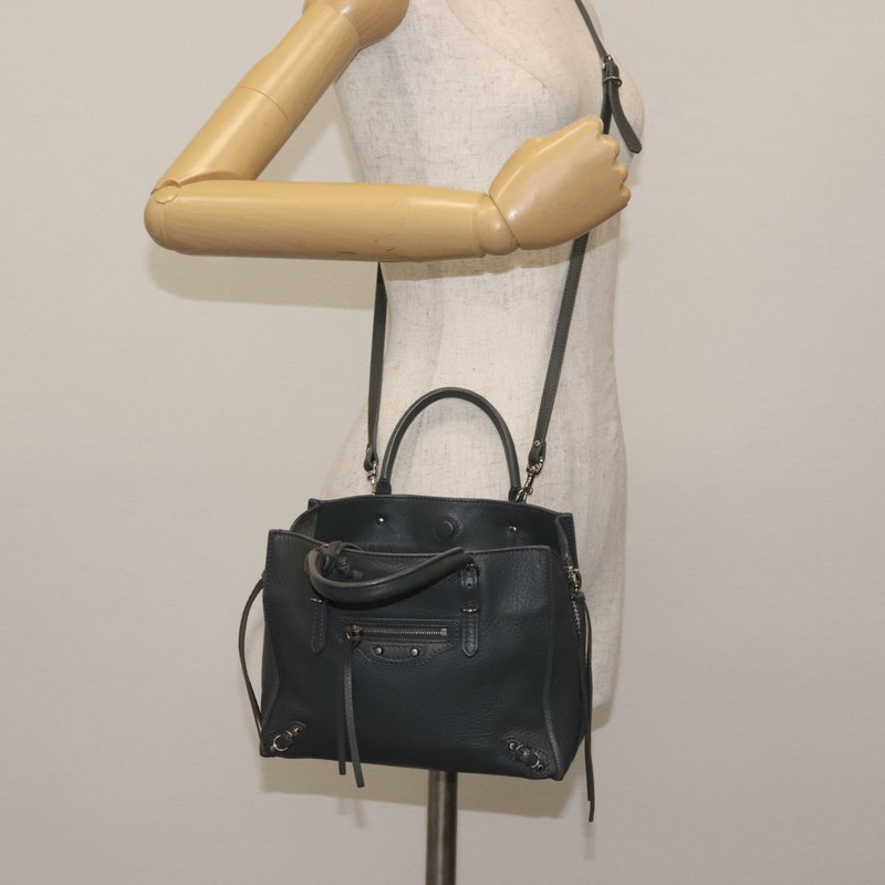 【日本直送】BALENCIAGA Paper 迷你手袋 皮革 兩用 灰色/銀色 357333 正品 gh940-27