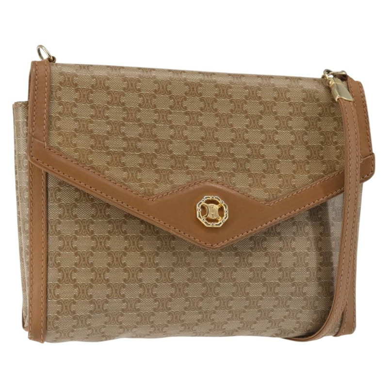 【日本直送】CELINE Macadam帆布肩背包 PVC 米色 金色 正品 144939-0