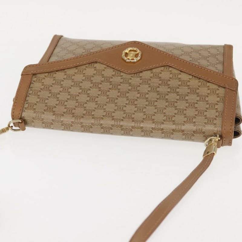 【日本直送】CELINE Macadam帆布肩背包 PVC 米色 金色 正品 144939-5