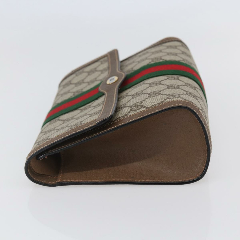 【日本直送】GUCCI GG Supreme Web Sherry Line 手拿包 PVC 米色 金色 89 01 006 正品 BA6443-2