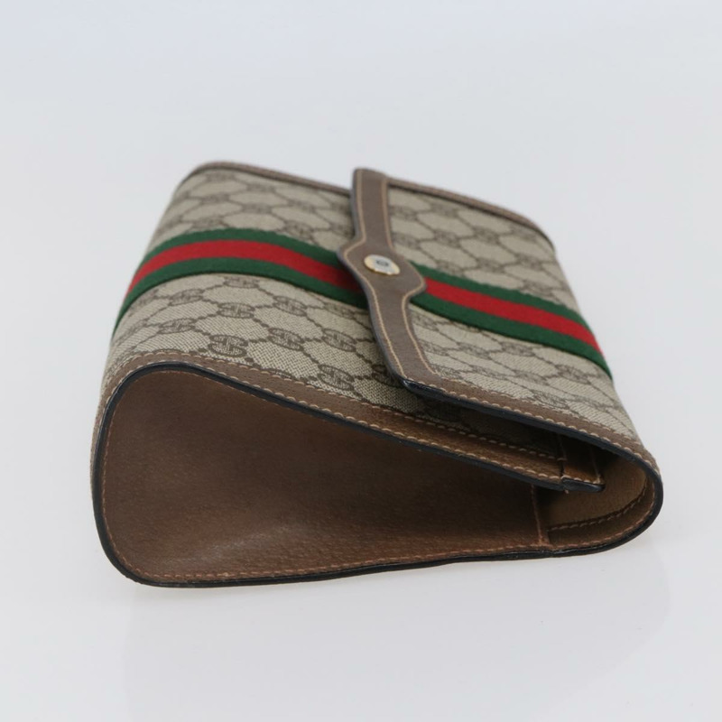 【日本直送】GUCCI GG Supreme Web Sherry Line 手拿包 PVC 米色 金色 89 01 006 正品 BA6443-3