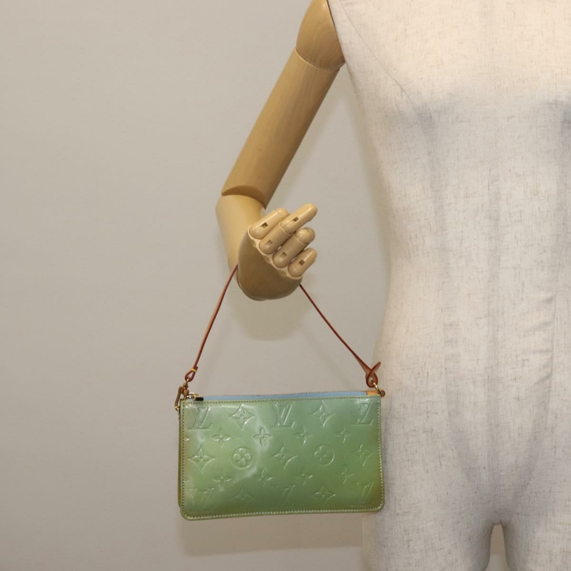 【日本直送】路易威登 Monogram Vernis Lexington 手拿包 淺藍色 M91011 LV Auth BA6411-20