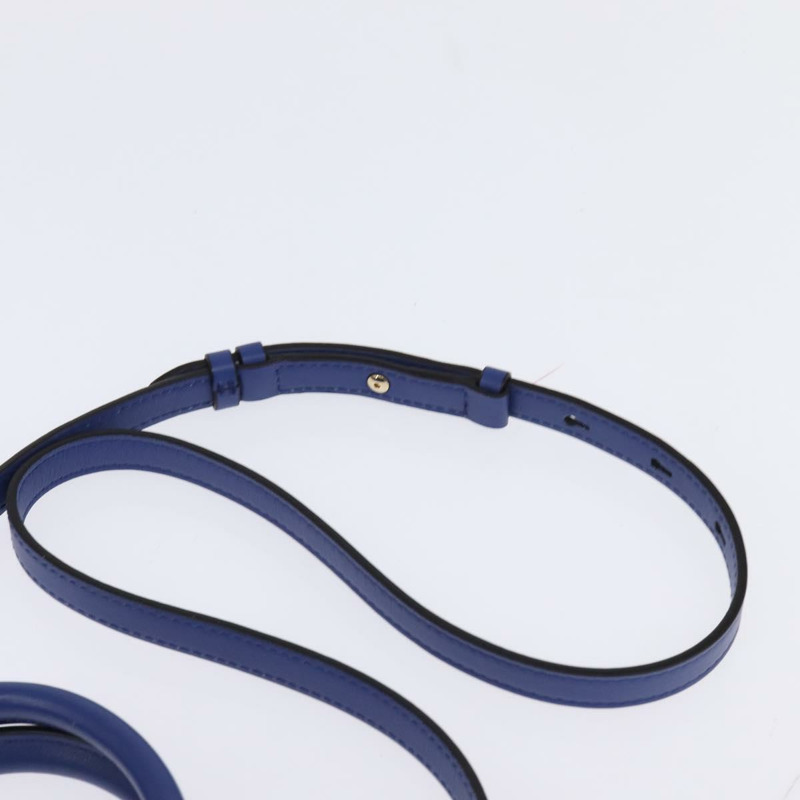 【日本直送】Salvatore Ferragamo Gancini Studio 手提包 皮革 2way 藍色金色 Auth 144870-8