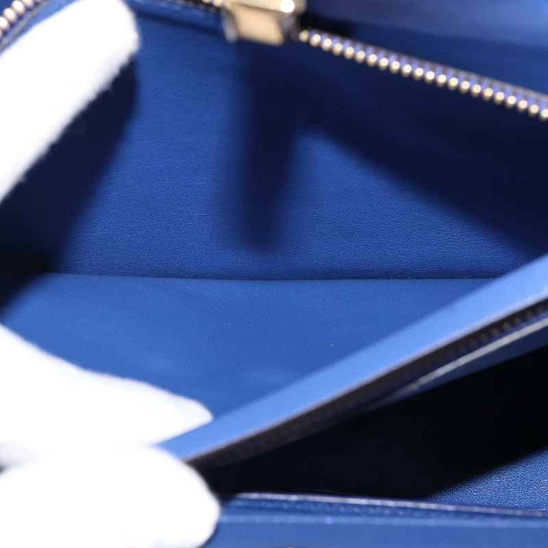 【日本直送】Salvatore Ferragamo Gancini Studio 手提包 皮革 2way 藍色金色 Auth 144870-20