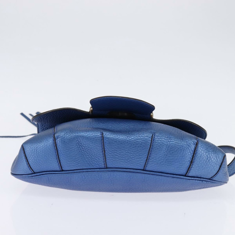 【日本直送】GUCCI 竹節肩背包 皮革 藍色 0525040 347101 正品 144873-4