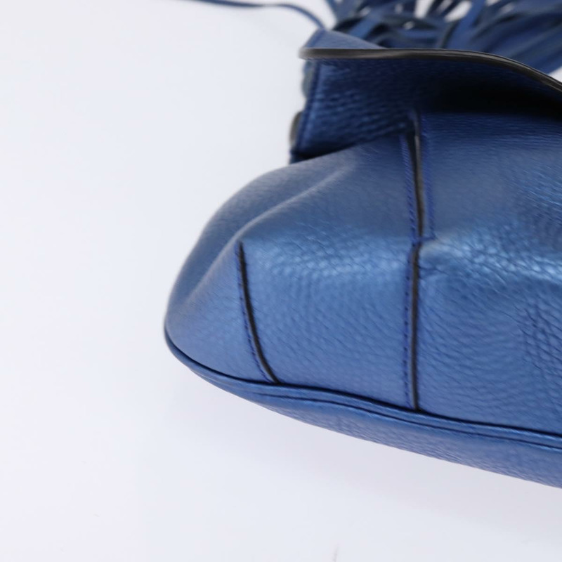 【日本直送】GUCCI 竹節肩背包 皮革 藍色 0525040 347101 正品 144873-8