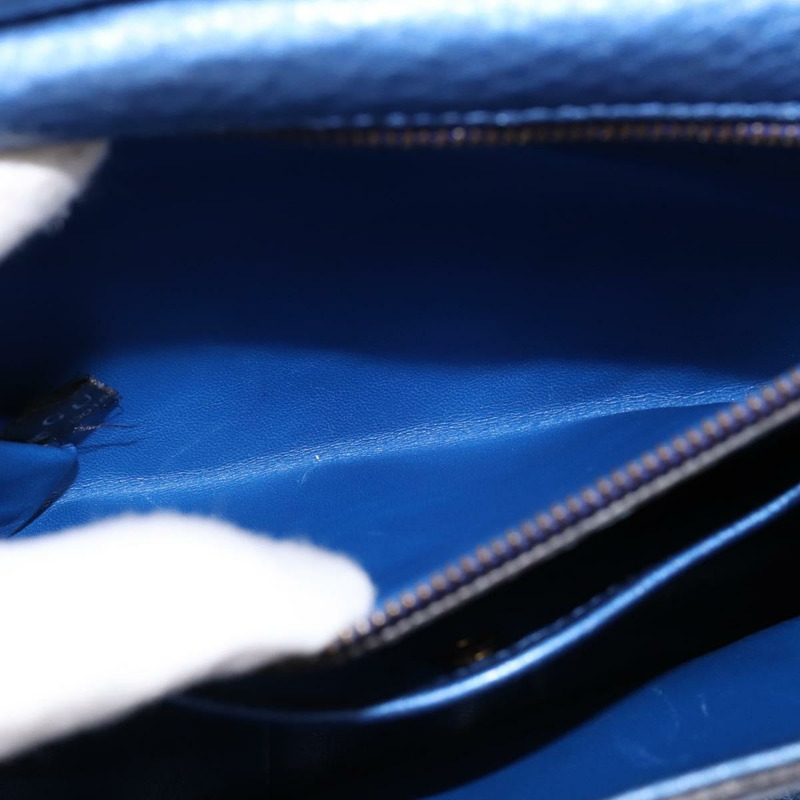 【日本直送】GUCCI 竹節肩背包 皮革 藍色 0525040 347101 正品 144873-21