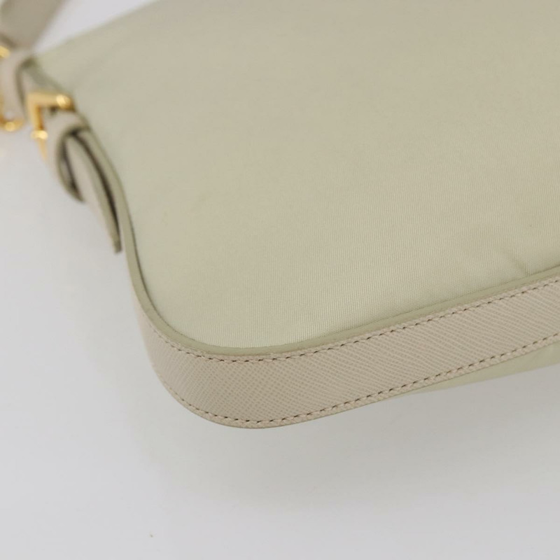 【日本直送】PRADA 尼龍皮革肩包 米色 金色 正品 145330-13