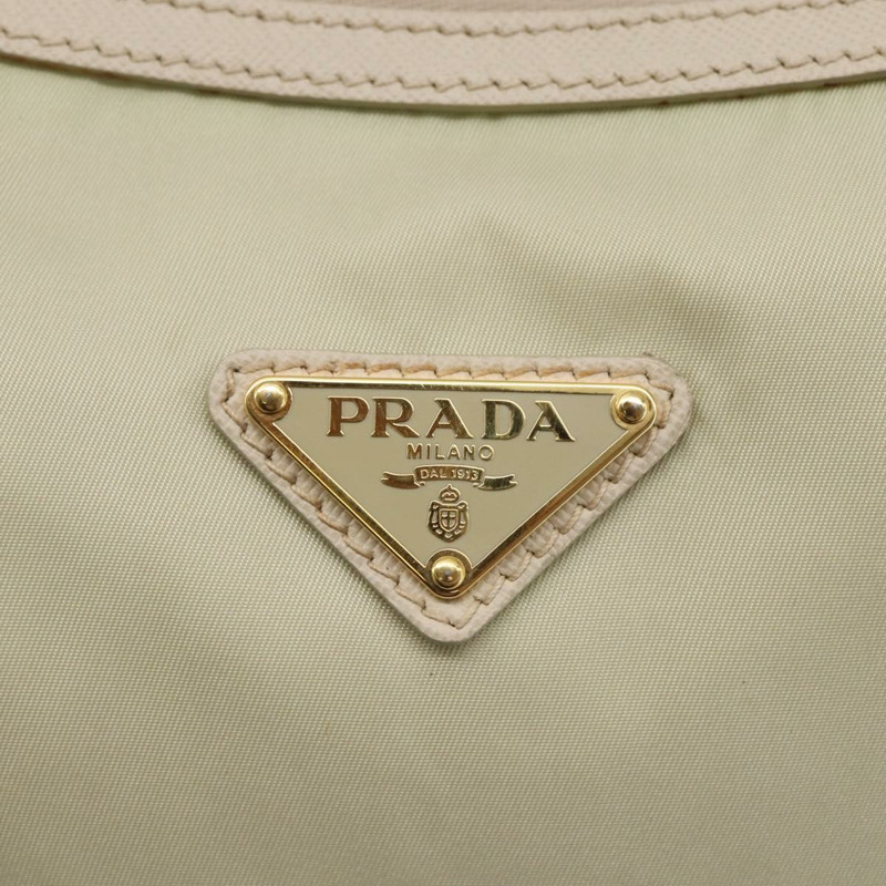 【日本直送】PRADA 尼龍皮革肩包 米色 金色 正品 145330-16