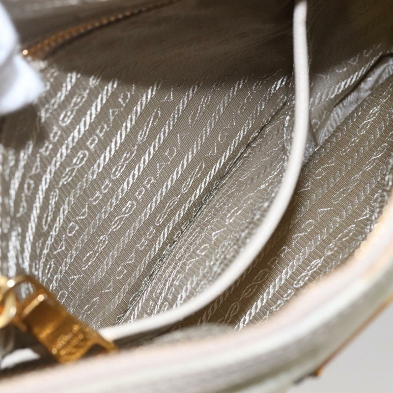 【日本直送】PRADA 尼龍皮革肩包 米色 金色 正品 145330-21