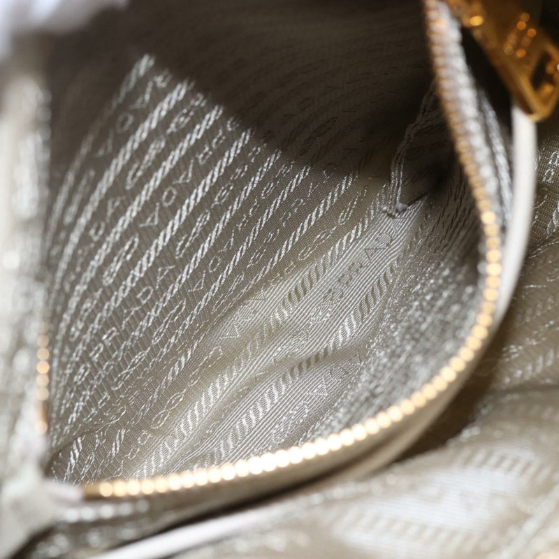 【日本直送】PRADA 尼龍皮革肩包 米色 金色 正品 145330-23