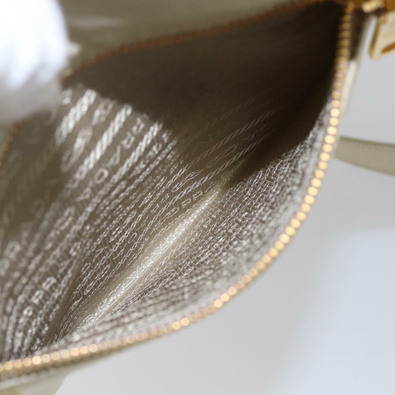 【日本直送】PRADA 尼龍皮革肩包 米色 金色 正品 145330-24