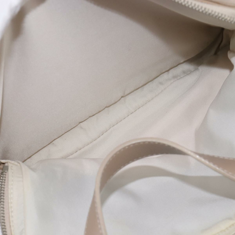 【日本直送】香奈兒新款旅行系列手袋 尼龍 兩用 米色 銀色 CC 標誌 Auth 145353-22