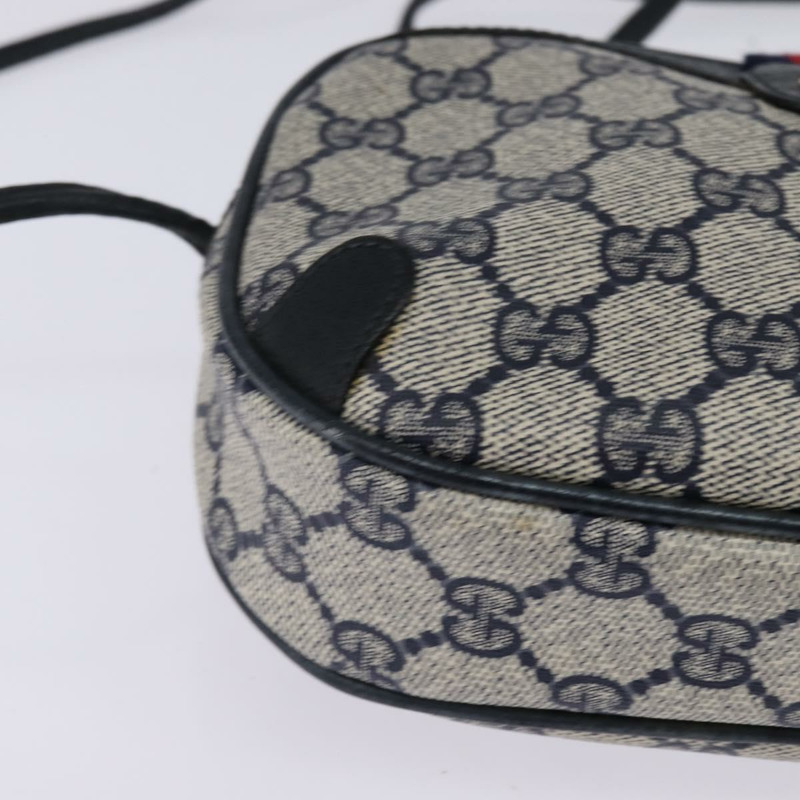 【日本直送】GUCCI GG Supreme Sherry Line 單肩包 PVC 海軍藍 金色 89 02 066 正品 145357-8