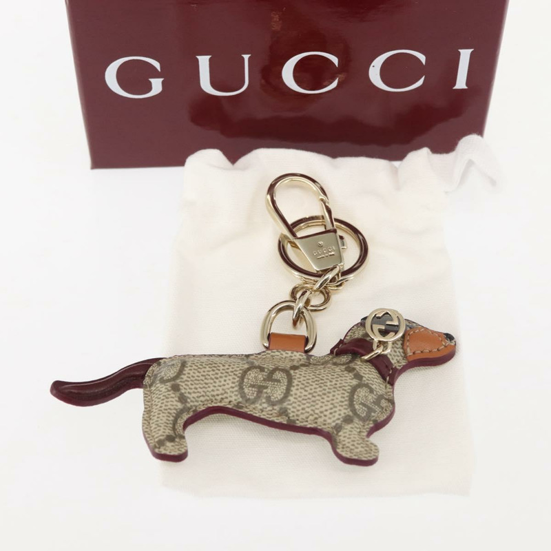 【日本直送】GUCCI 狗狗造型包飾 GG Supreme PVC 米色 正品 143370-7