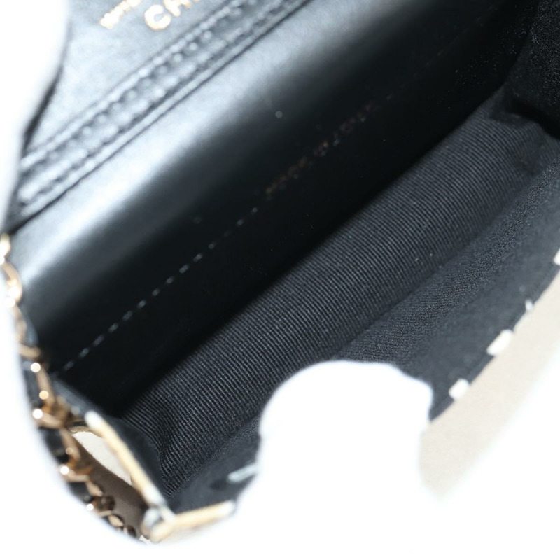 【日本直送】香奈兒鏈條方格紋絎縫手提包，緞面米色，金色雙C標誌，貨號145708A-9