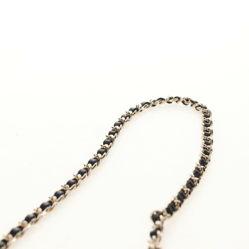 【日本直送】香奈兒鏈條方格紋絎縫手提包，緞面米色，金色雙C標誌，貨號145708A-13