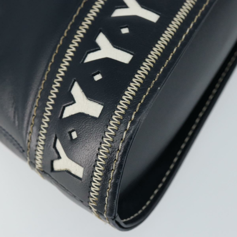 【日本直送】SAINT LAURENT Y 字形圖案手提包 皮革 2way Navy Gold Auth sw1605-9