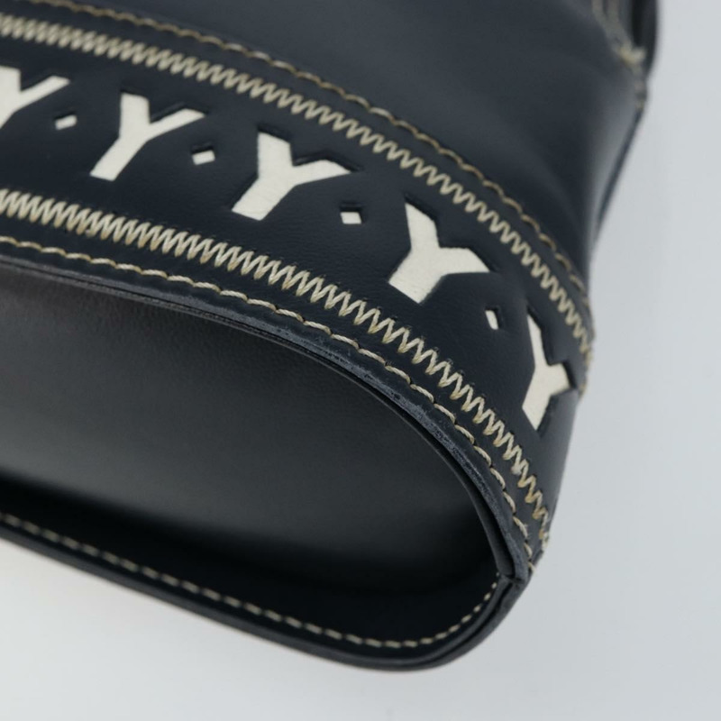 【日本直送】SAINT LAURENT Y 字形圖案手提包 皮革 2way Navy Gold Auth sw1605-14