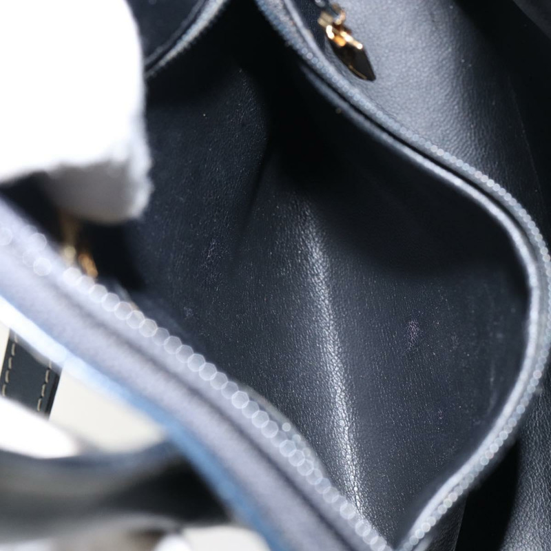 【日本直送】SAINT LAURENT Y 字形圖案手提包 皮革 2way Navy Gold Auth sw1605-20