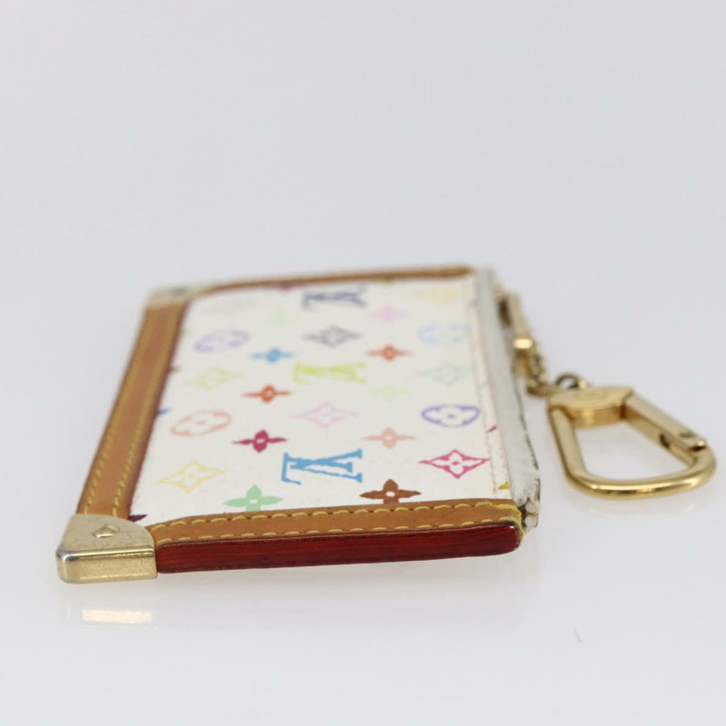 【日本直送】路易威登 Multicolor Pochette Cles 零錢包 白色 M92655 LV Auth 145789-2