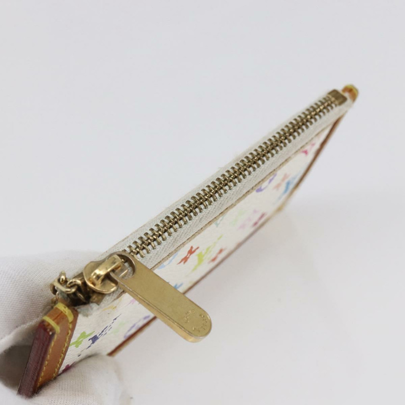 【日本直送】路易威登 Multicolor Pochette Cles 零錢包 白色 M92655 LV Auth 145789-4