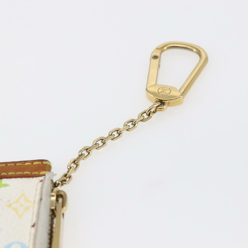 【日本直送】路易威登 Multicolor Pochette Cles 零錢包 白色 M92655 LV Auth 145789-5