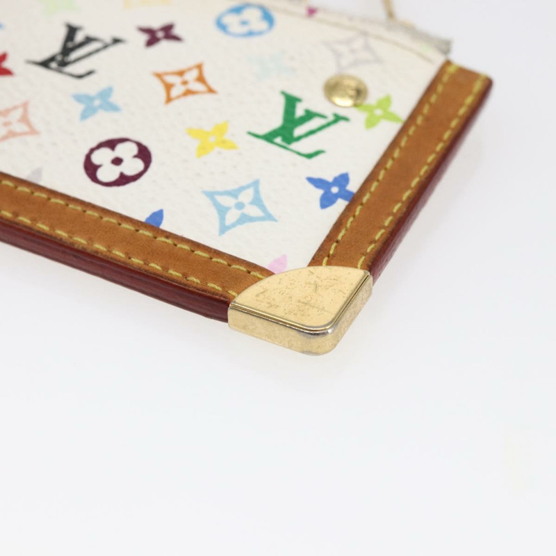 【日本直送】路易威登 Multicolor Pochette Cles 零錢包 白色 M92655 LV Auth 145789-14