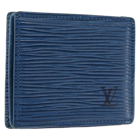 路易威登 Epi Porte Monnaie Boite 零錢包藍色 M63695 LV 正品 145568