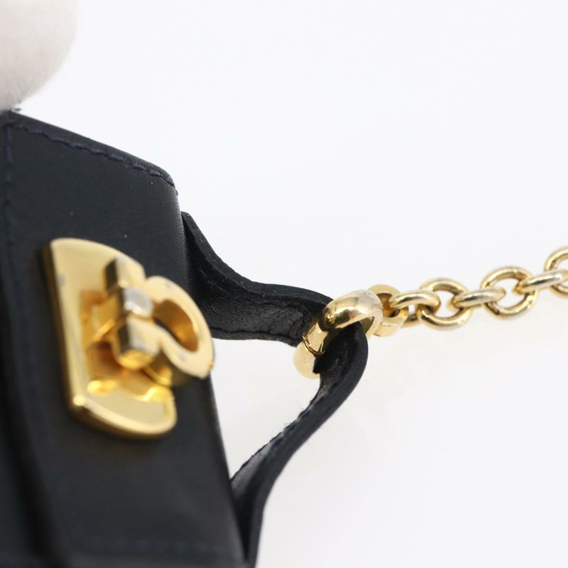 【日本直送】Salvatore Ferragamo Gancini Charm 皮革海軍藍金色正品 145546-7