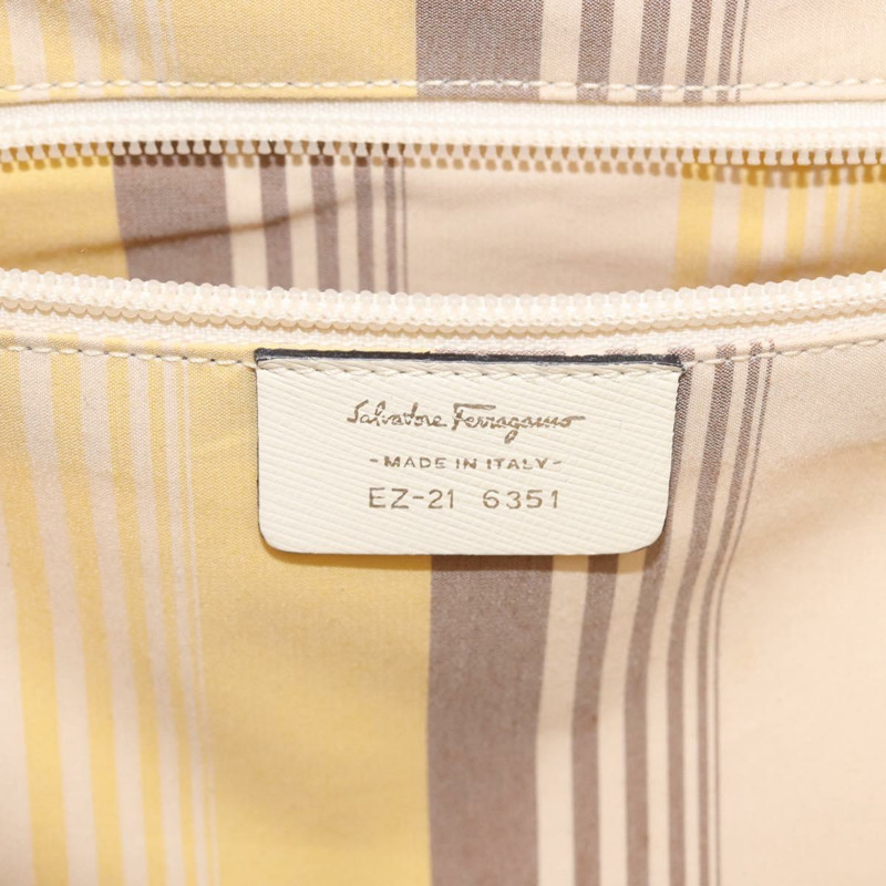 【日本直送】Salvatore Ferragamo Gancini 手提包 藤編棕色 銀色 正品 145756-11