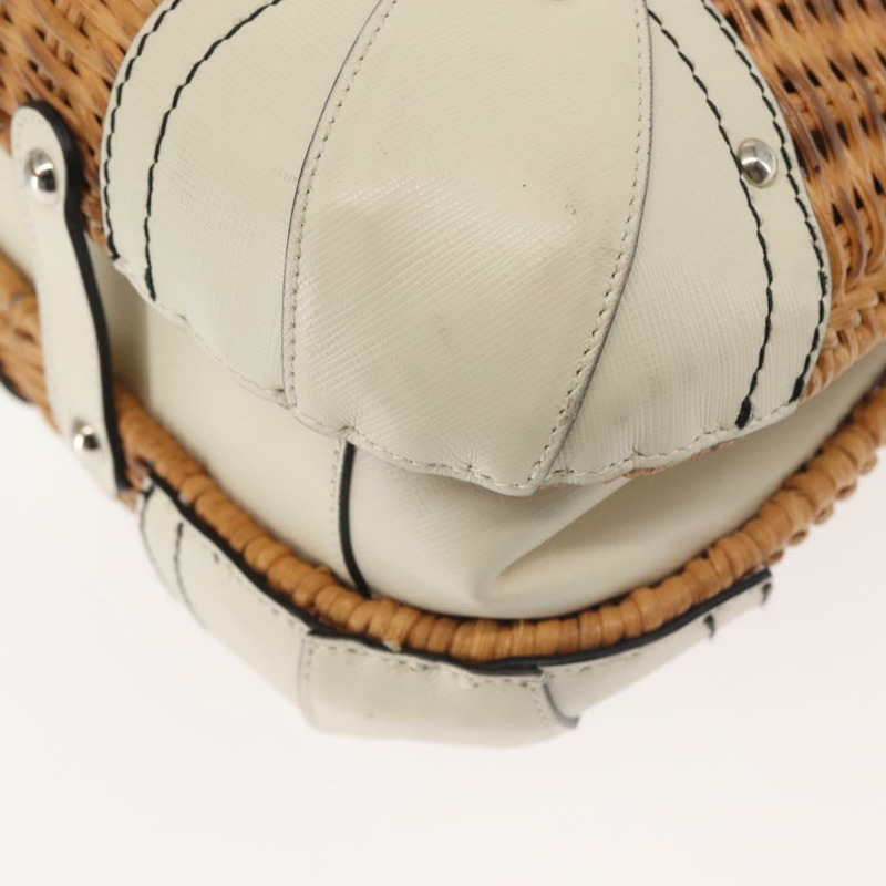 【日本直送】Salvatore Ferragamo Gancini 手提包 藤編棕色 銀色 正品 145756-13