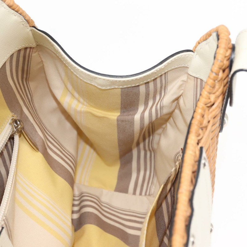 【日本直送】Salvatore Ferragamo Gancini 手提包 藤編棕色 銀色 正品 145756-16