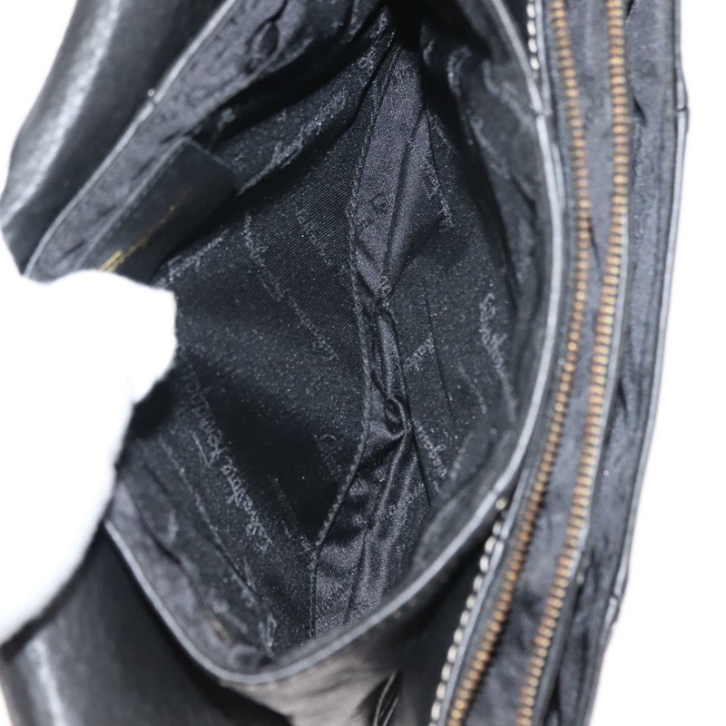 【日本直送】Salvatore Ferragamo Gancini 皮革肩背包 黑色 金色 正品 145502-17