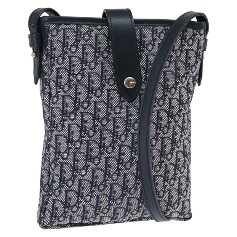 【日本直送】Christian Dior Trotter帆布肩背包 海軍藍 銀色 正品 145522-0