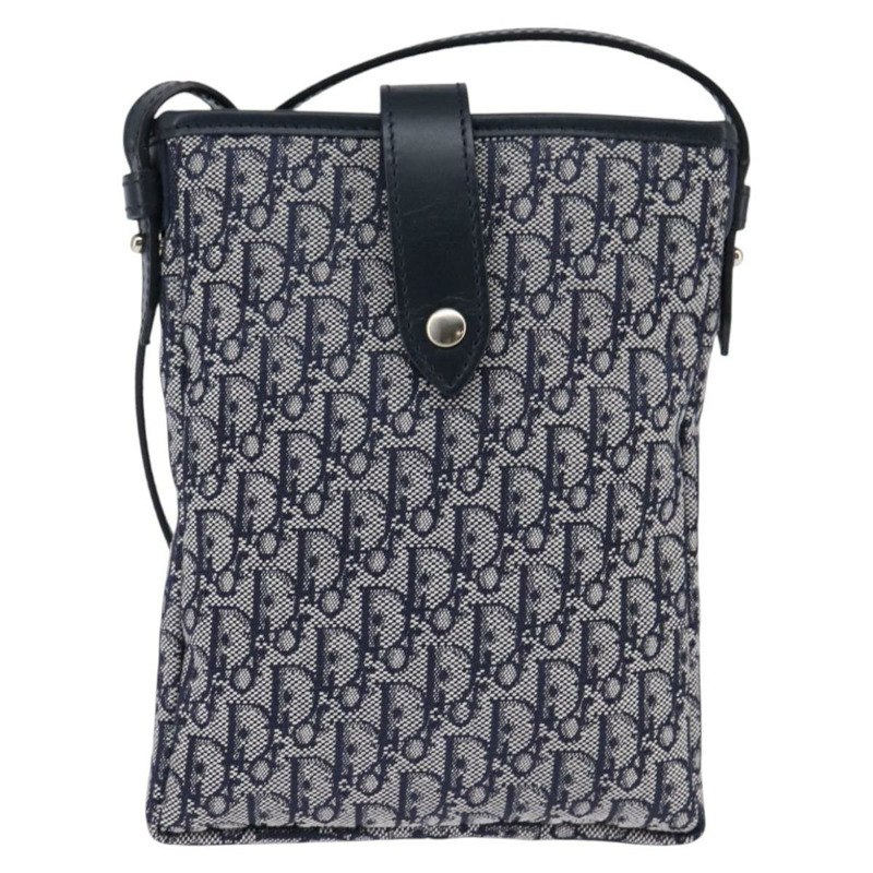 【日本直送】Christian Dior Trotter帆布肩背包 海軍藍 銀色 正品 145522-12