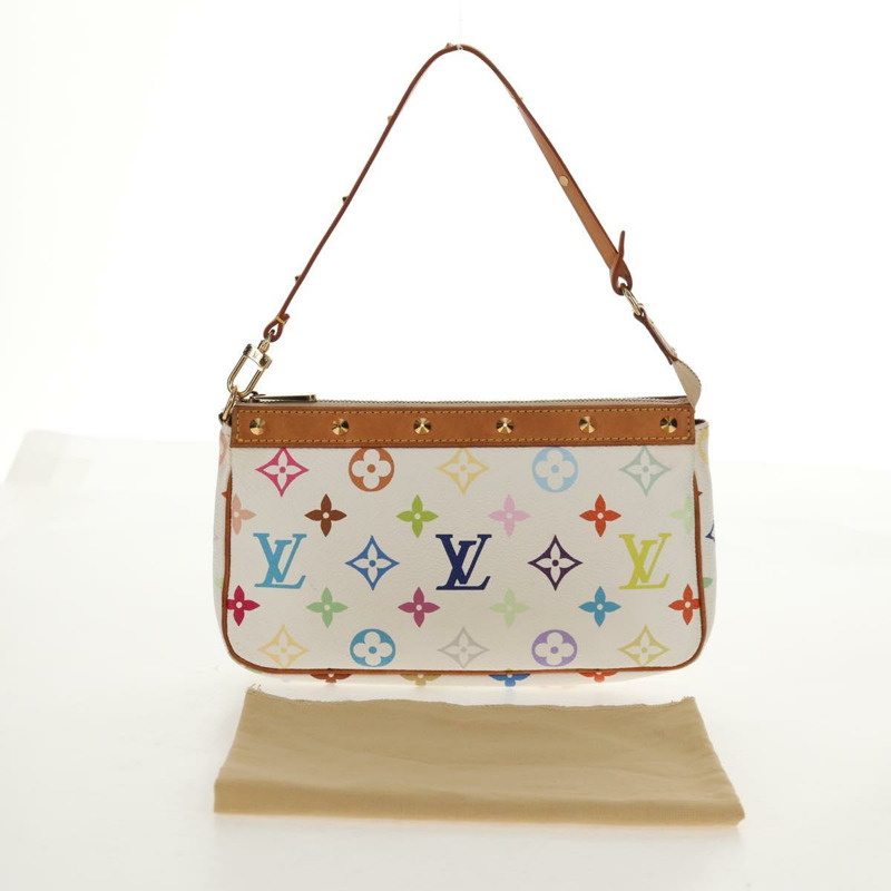 【日本直送】路易威登 (LOUIS VUITTON) 多色 Pochette Accessoires 手拿包 白色 M92649 LV Auth 146161A-11