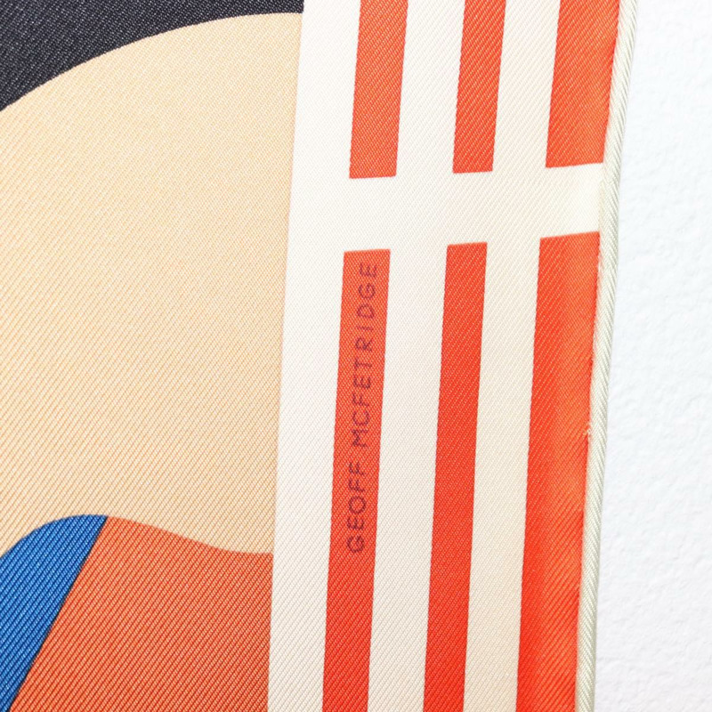 【日本直送】愛馬仕 Carre 90 絲巾 ""18-3-7"" 橙色 Auth 145562-13