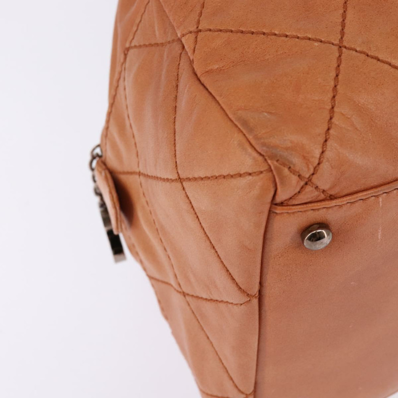 【日本直送】香奈兒 (CHANEL) 野性絎縫單肩包 棕色皮革 CC Auth 146246-8