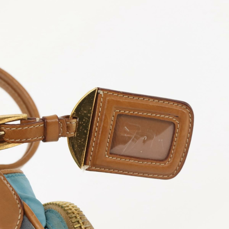 【日本直送】PRADA Venice 手提包 尼龍 淺藍色 金色 正品 145925-8