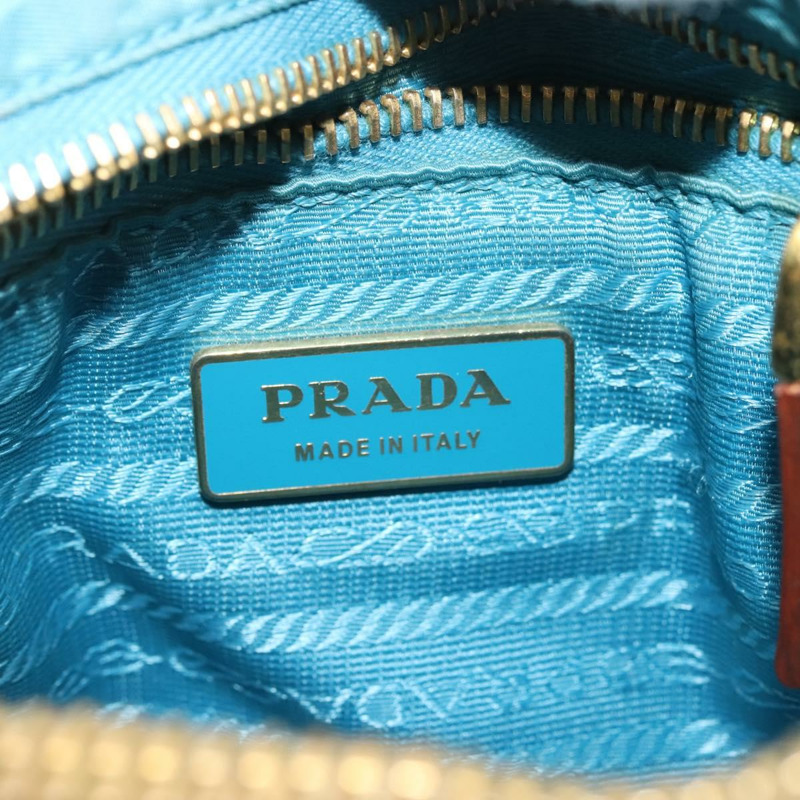 【日本直送】PRADA Venice 手提包 尼龍 淺藍色 金色 正品 145925-18