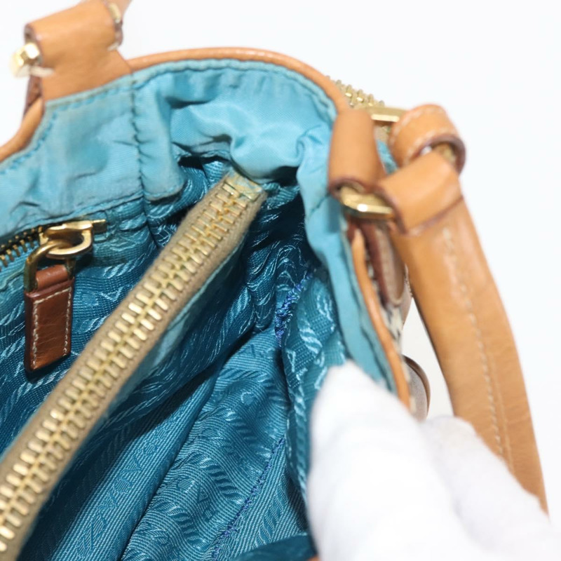 【日本直送】PRADA Venice 手提包 尼龍 淺藍色 金色 正品 145925-23