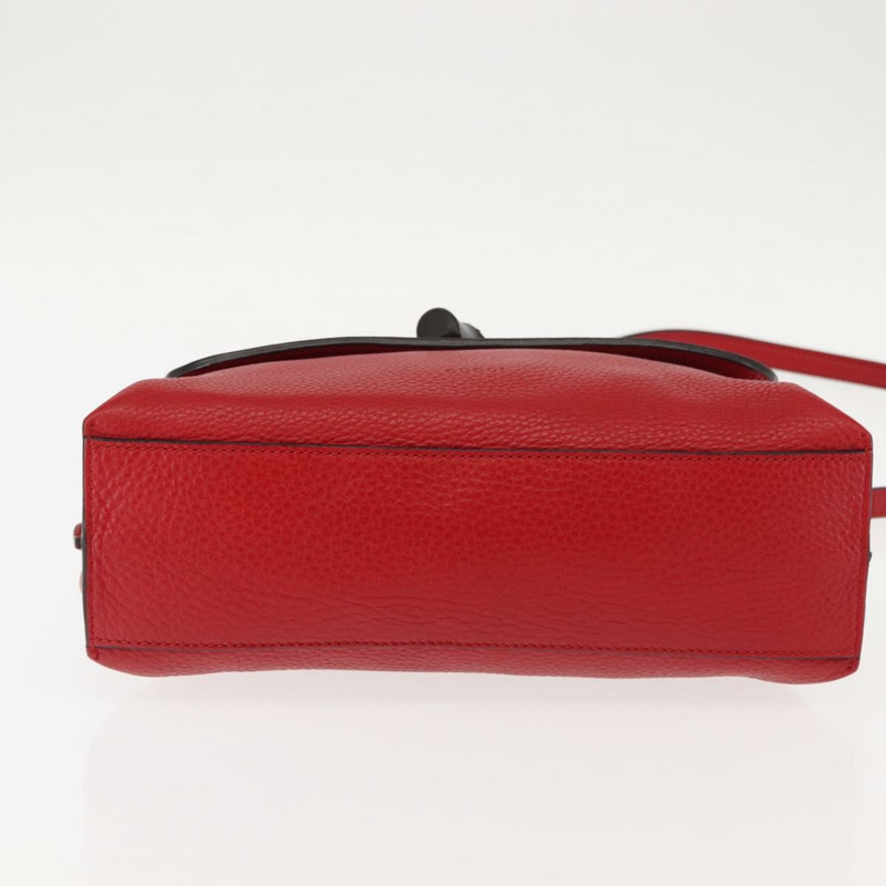 【日本直送】GUCCI 竹節手提包 皮革 兩用 紅色 銀色 370831 正品 145950-4