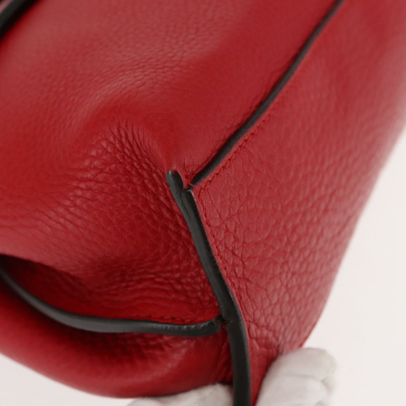 【日本直送】GUCCI 竹節手提包 皮革 兩用 紅色 銀色 370831 正品 145950-9