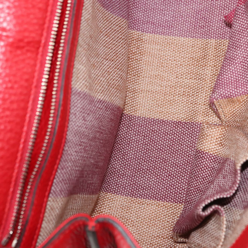 【日本直送】GUCCI 竹節手提包 皮革 兩用 紅色 銀色 370831 正品 145950-10