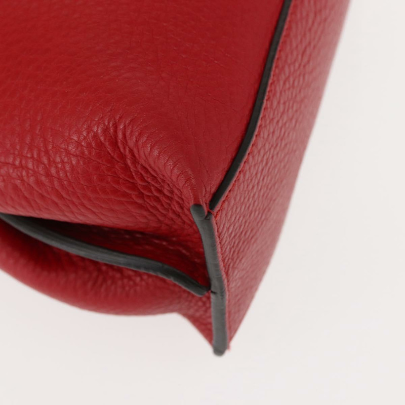 【日本直送】GUCCI 竹節手提包 皮革 兩用 紅色 銀色 370831 正品 145950-15