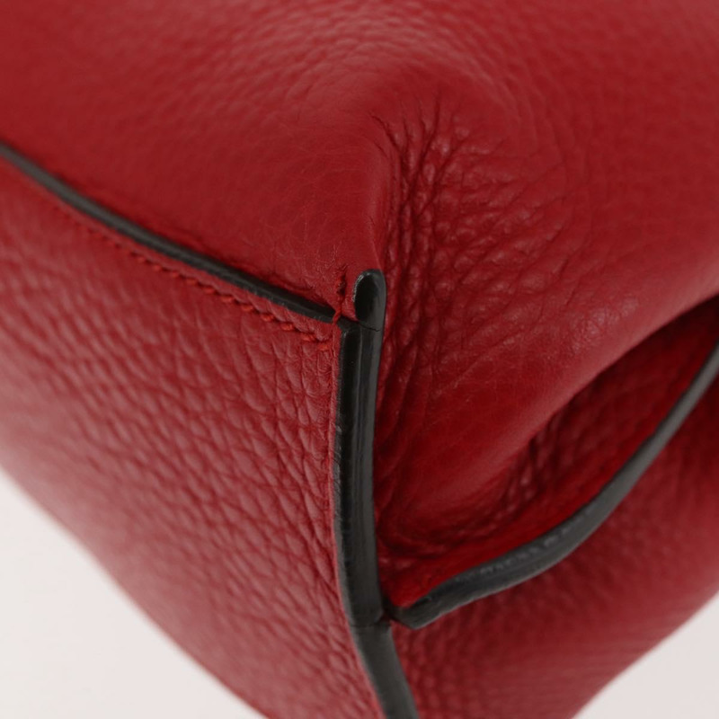 【日本直送】GUCCI 竹節手提包 皮革 兩用 紅色 銀色 370831 正品 145950-16