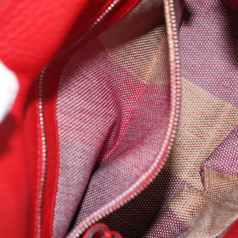 【日本直送】GUCCI 竹節手提包 皮革 兩用 紅色 銀色 370831 正品 145950-21