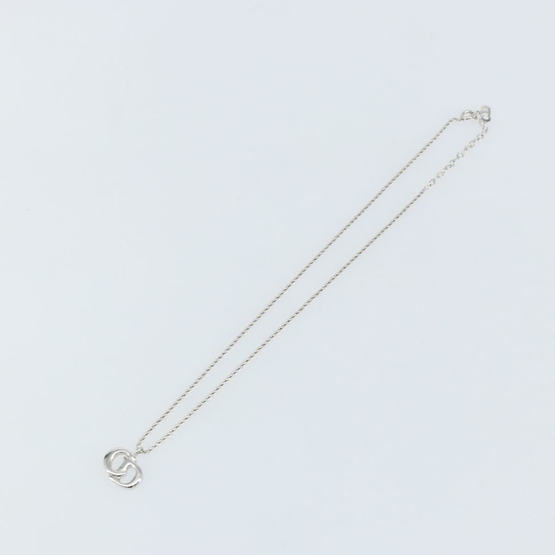 【日本直送】Christian Dior CD Logo 項鍊 金屬 銀色 Auth 146061-1