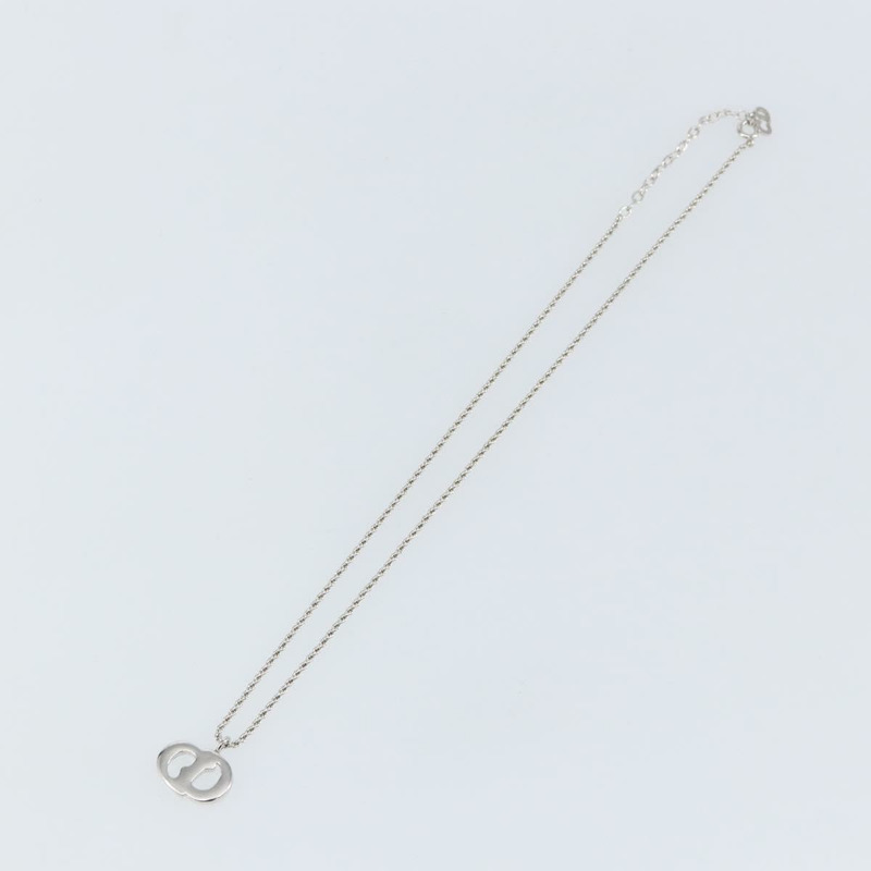 【日本直送】Christian Dior CD Logo 項鍊 金屬 銀色 Auth 146061-7